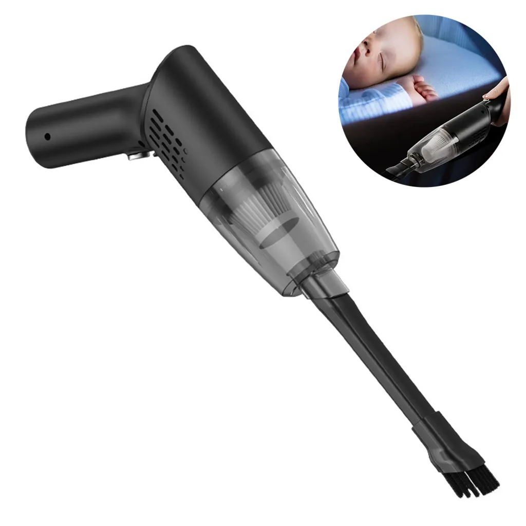 Mmgoqqt Mini Handstaubsauger Kabellos - Handstaubsauger Wiederaufladbar Tragbar , USB Staubsauger Für Auto, Tastatur, Tierhaare,Black – Bild 2