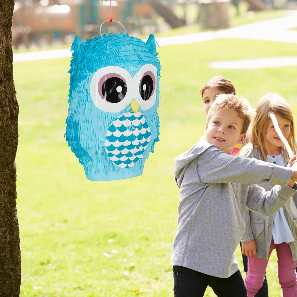 Relaxdays Pinata Eule Blau – Bild 2