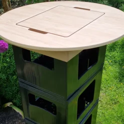 CEPEWA Bierkistentisch STANDARD Rund - Holzoptik