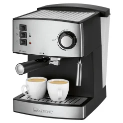 Clatronic ES 3643 Espresso- Und Cappuccino-Automat, 15 Bar Pumpdruck, Tassenvorwärmfunktion, Mit Aufschäum- Und Heißwasserfunktion