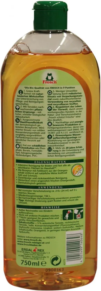 Werner & Mertz Frosch Orangen- Seifen-Reiniger, 1 Flasche – Bild 6