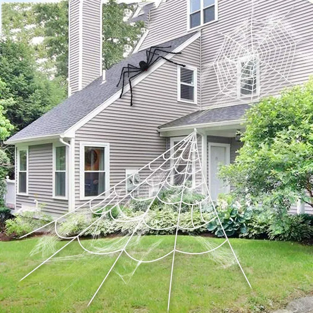Odsellingaaa Halloween Spinnennetz Deko Set Halloween Party Gartendeko (7 X 5.5 M) – Bild 5