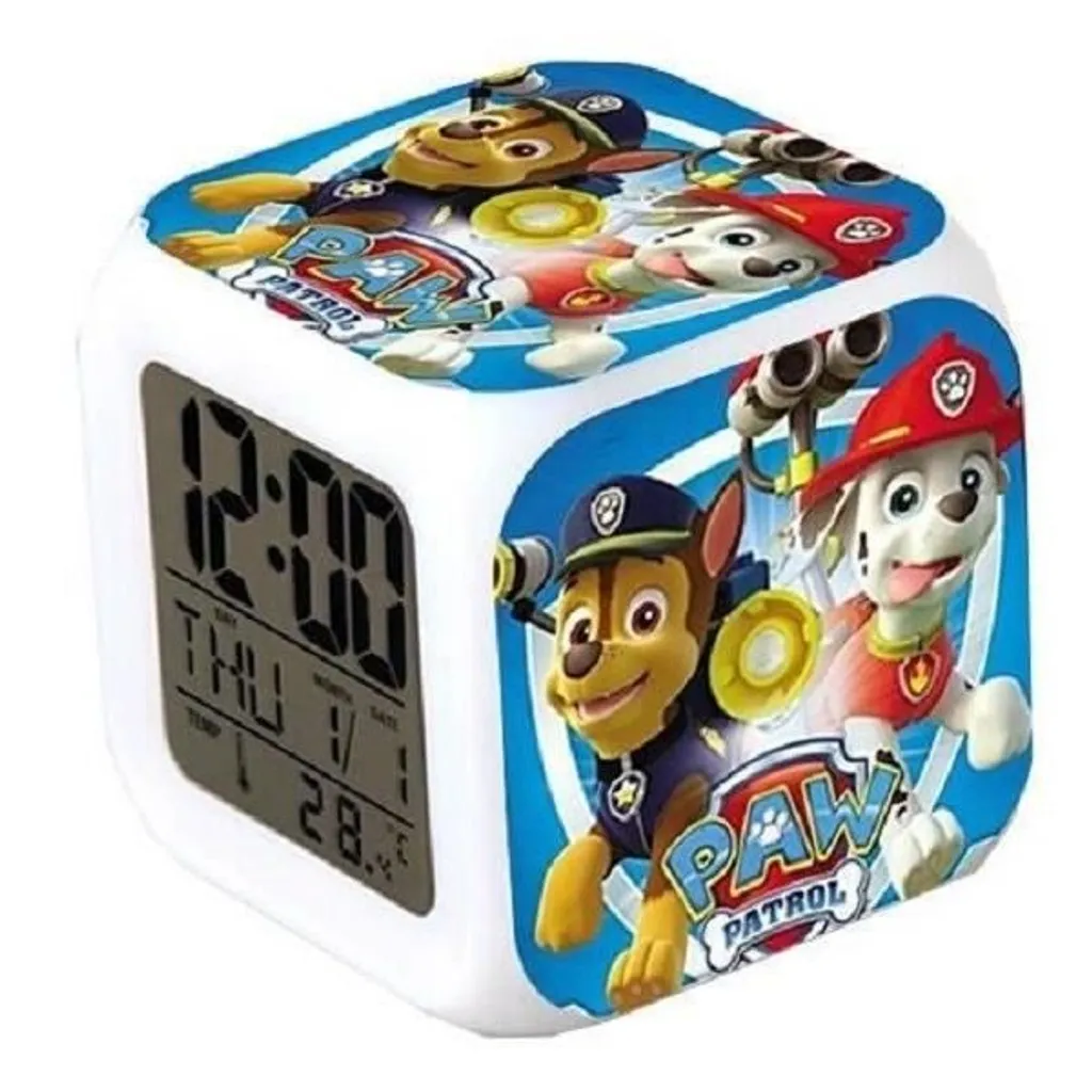 E & K Data Paw Patrol Color Changing Alarm Clock Kinderwecker, Farbe:Blau
