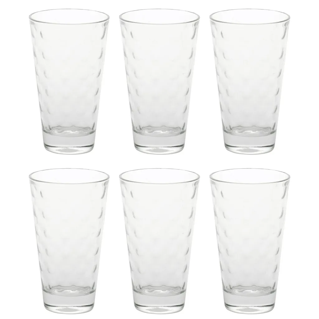 LEONARDO 012684 Optic Longdrinkbecher, Glas, 300 Ml, Ø 8 X 13 Cm, Klar (6 Stück)