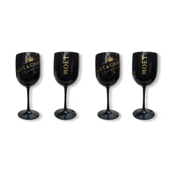 Moet & Chandon Moët & Chandon 4x Champagnergläser Champagner Gläser Set In Schwarz