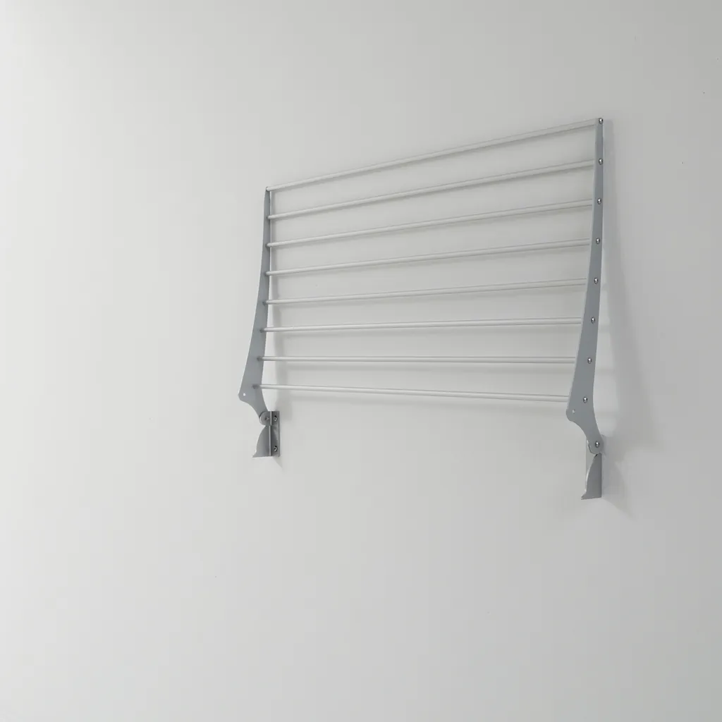 2x Wand Wäscheständer, Wäscheständer Für Wände, Verschließbar Wäscheleine Für Drinnen Und Draußen In Aluminium Und Stahl, Foxydry Fold 120 Cm – Bild 4