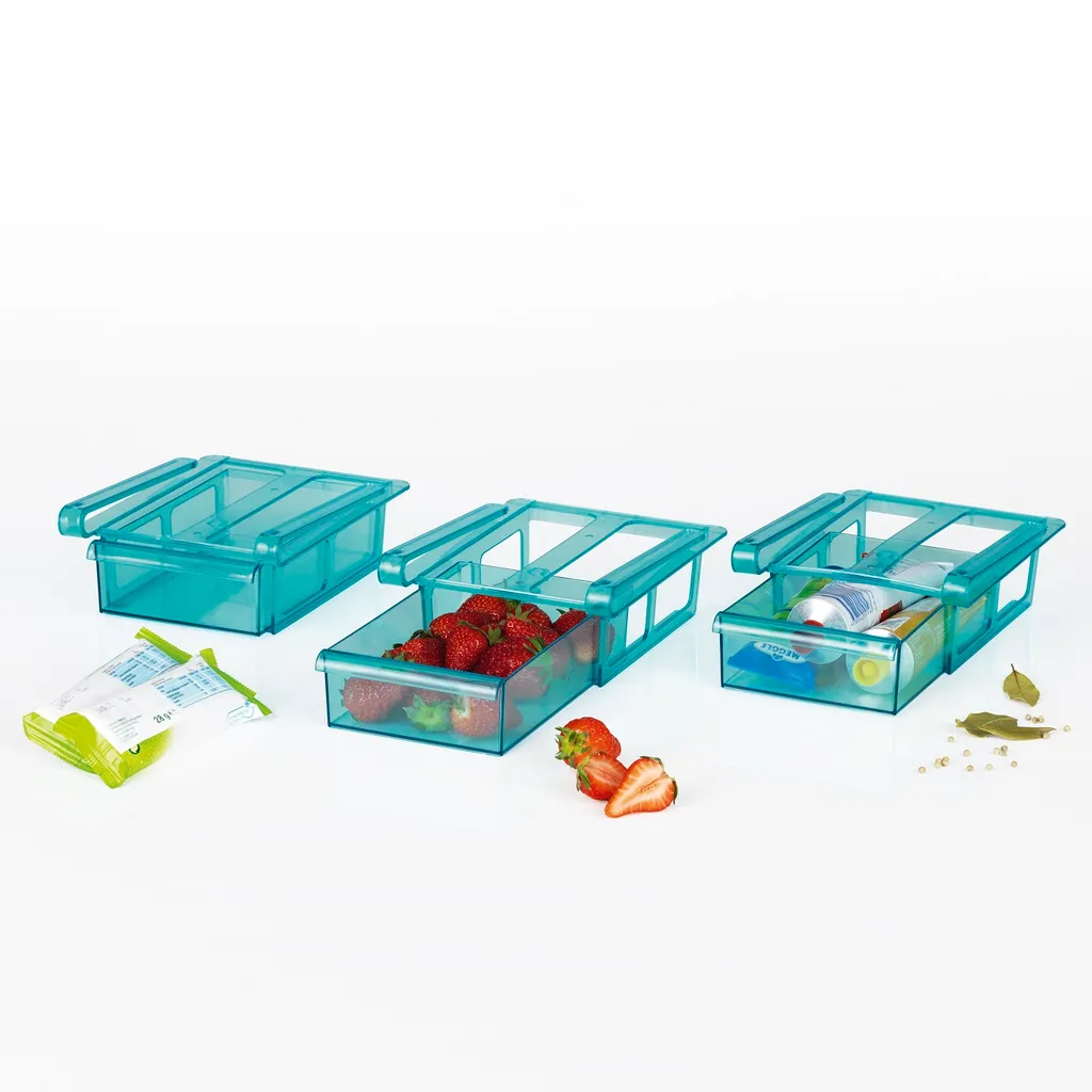 EASYmaxx GOURMETmaxx Klemm-Schublade Für Kühlschrank, 3er-Set Schublade Klemm Kühlschrank GOURMETmaxx Zusatzfach Gemüsefach 3er-Set Ordnung – Bild 5