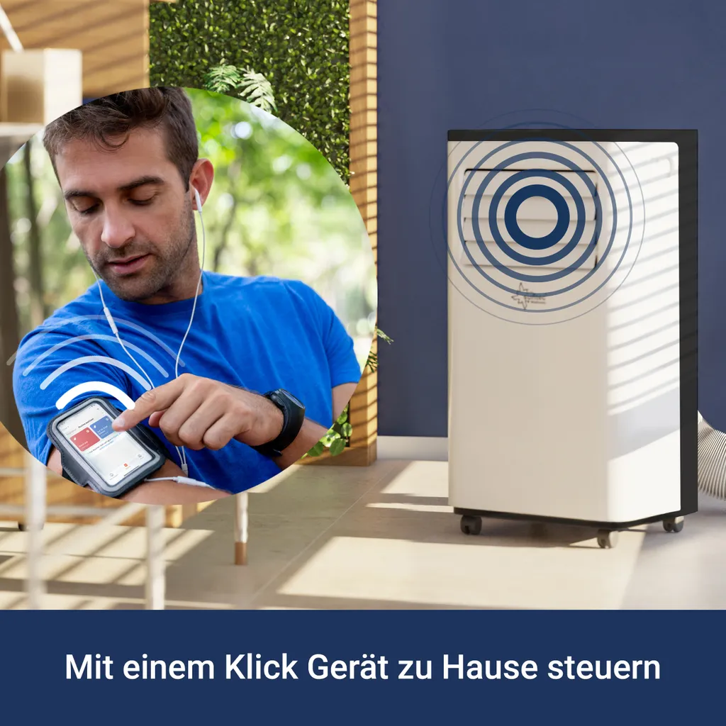 SUNTEC Mobiles Lokales Klimagerät CoolFixx 2.6 Eco R290 | Für Räume Bis 80 M3 (34 M2) | Inkl. Abluftschlauch | Kühler Und Entfeuchter Mit ökologischem Kühlmittel R290 | 9.000 BTU/h, EEK A – Bild 4