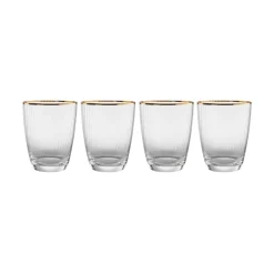 BUTLERS GOLDEN TWENTIES 4x Gläser Mit Goldrand Und Rillen 300ml