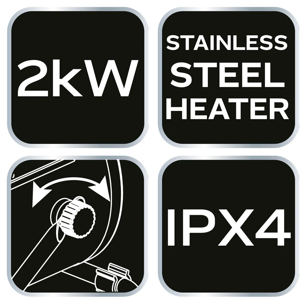 NEO TOOLS Industrie-Elektroheizgerät Aus Edelstahl (2 KW - IPX4) – Bild 6