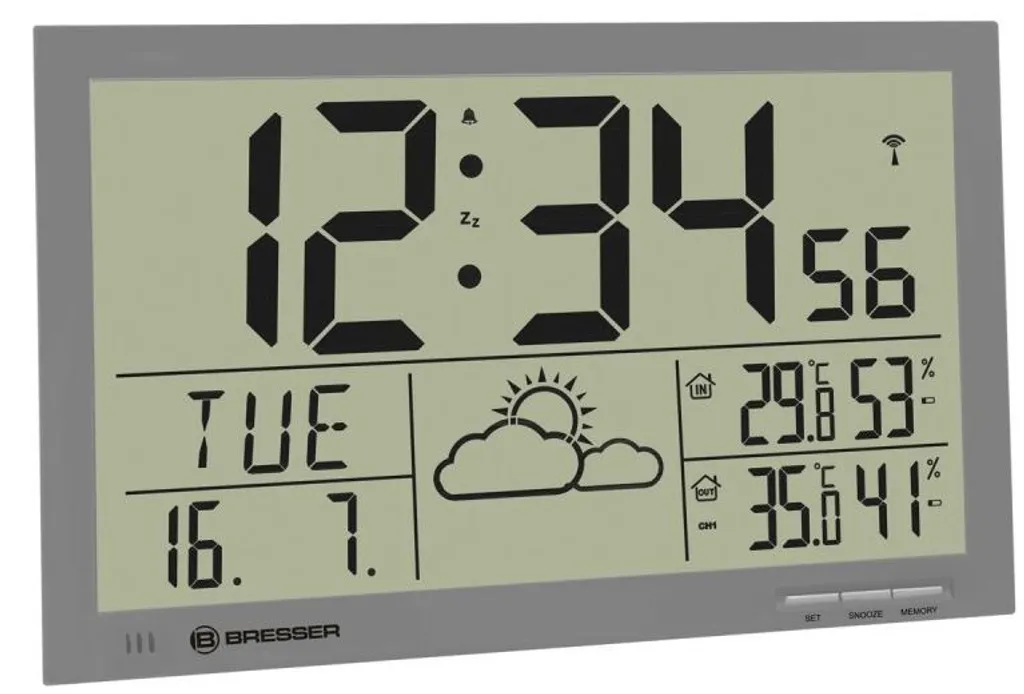 Bresser Wetterstation MyTime Jumbo 37 Cm Grau 2-teilig