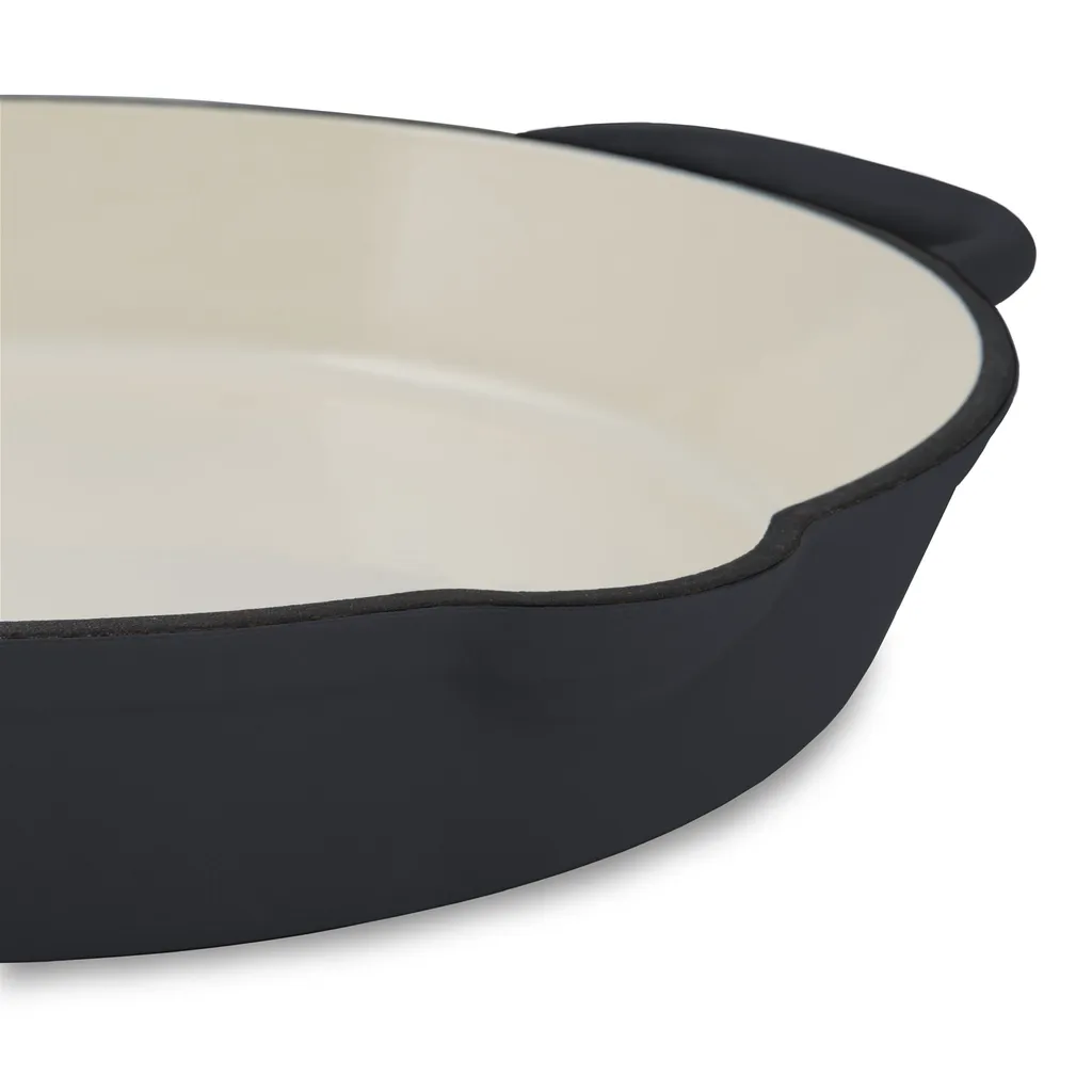 Mahlzeit Gusseisen Bratpfanne | Ø 29 Cm | Blue Berry | Zwei Griffe, Zwei Ausgießer, Emailliert – Bild 6