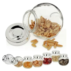 MamboCat 8tlg Vorratsdosenset Rosa 200 Ml Bonboniere Gewürzglas Schraubdeckel Silber Aufbewahrung Kräuter