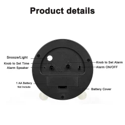 Mmgoqqt Lautloser Wecker Analog – Wecker Ohne Ticken Mit Warmem Licht - Minimalistischer Runder Leuchtender Metall-Wecker