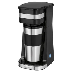 Clatronic KA 3733 Kaffeemaschine Für Coffee To Go, Inkl. 0,4 Liter Kaffeebecher Aus Edelstahl, Ideal Für Auto, Büro Und Unterwegs, Schwarz