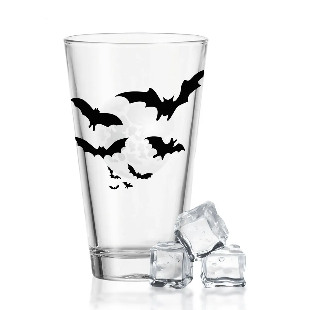 Gravurzeile Leonardo Wasserglas Mit UV-Druck "Fledermausschwarm" Für Halloween