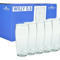 Van-Well 6er Set Bierglas Willibecher 0,5l Geeicht Glas Biergläser Tumbler Perfekt Geeignet Für Gastronomie