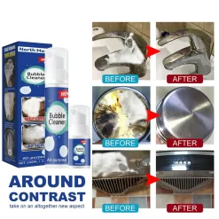 Jinaishop 100ml Schäumender Schwerölfleckenreiniger Reiniger, Leistungsstarker Fleckenentferner, Schaumreiniger, Hartnäckig Fett & Schmutz Entfernen Blasenspray, Allzweckreiniger