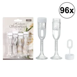 CEPEWA 96er Set Hochzeit Seifenblasen "Sektglas", 4er Set