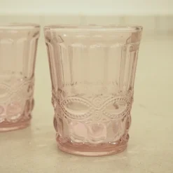 Andrea Fontebasso Wassergläser Solange Reliefmuster 6xSet Rosa Transparent 265ml