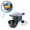 Genius Cerafit Magic Pot Kochtopf-Set 20cm - Topf 3,7l Mit Siebeinsatz & Glas-Deckel Für Einfaches Kochen, Drehen, Dünsten & Servieren; A24661