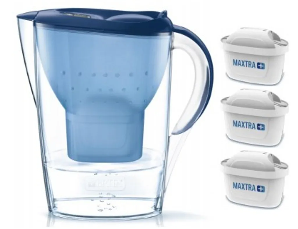 Brita Fill & Enjoy Starterpaket Marella Cool, Gesamtvolumen 2,4 L (gefiltertes Wasser 1,4 L), Incl. 3 Kartuschen MAXTRA+ , Farbe Blau – Bild 7
