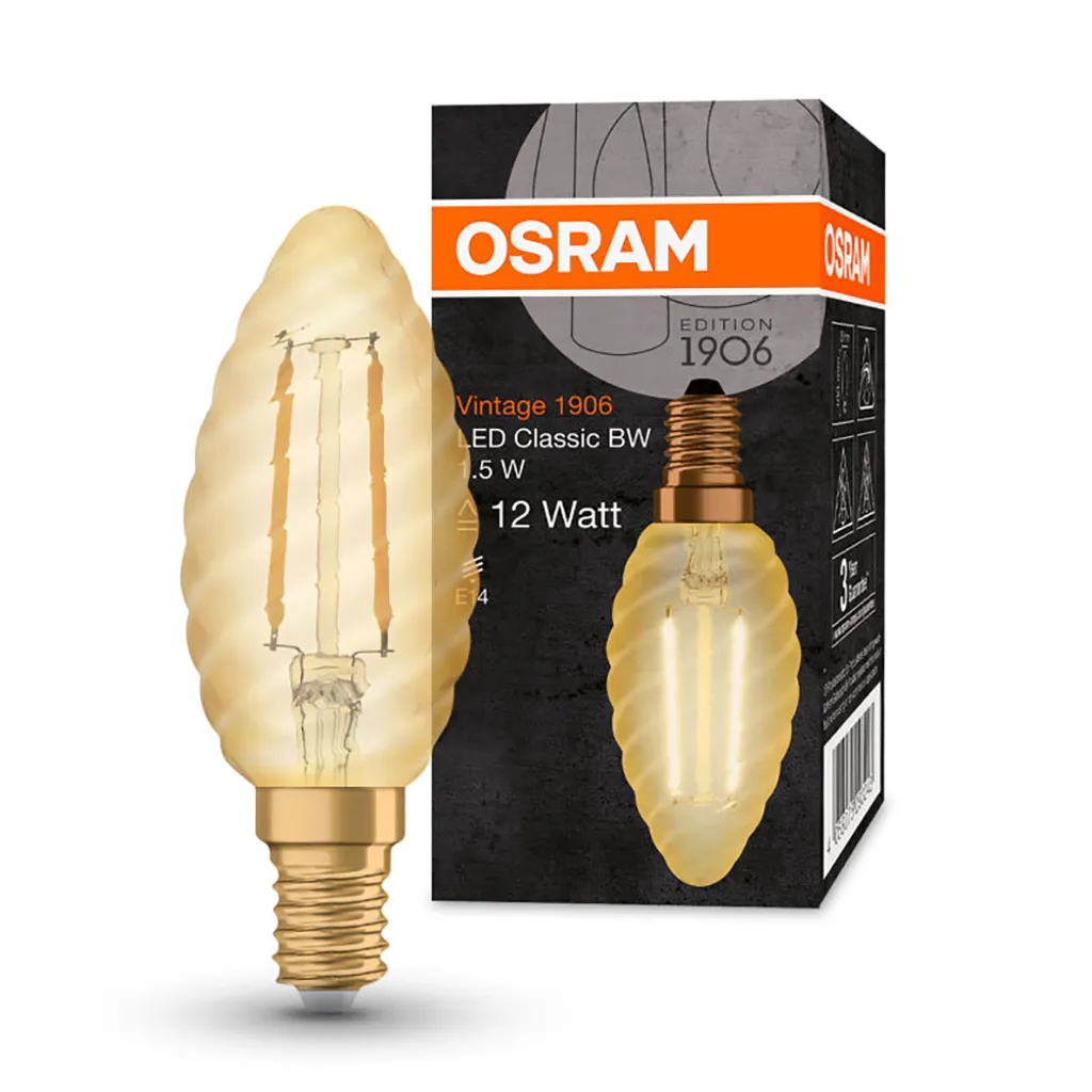 Osram LED Leuchtmittel Vintage 1906 Cla BAR E14 1,5W Warmweiß, Amber – Bild 5