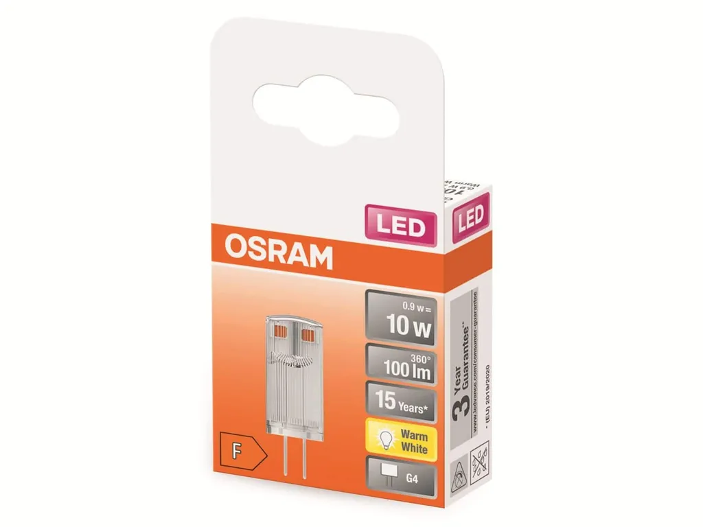 Osram LED Leuchtmittel Star PIN 10 G4 0,9W Warmweiß, Klar – Bild 12