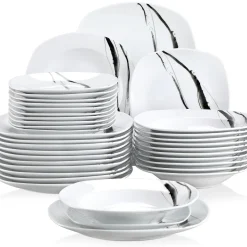 VEWEET, Tafelservice 'Teresa' Aus Porzellan, 36-teilig Geschirrset, Kombiservice Mit Dessertteller, Speiseteller Und Suppenteller