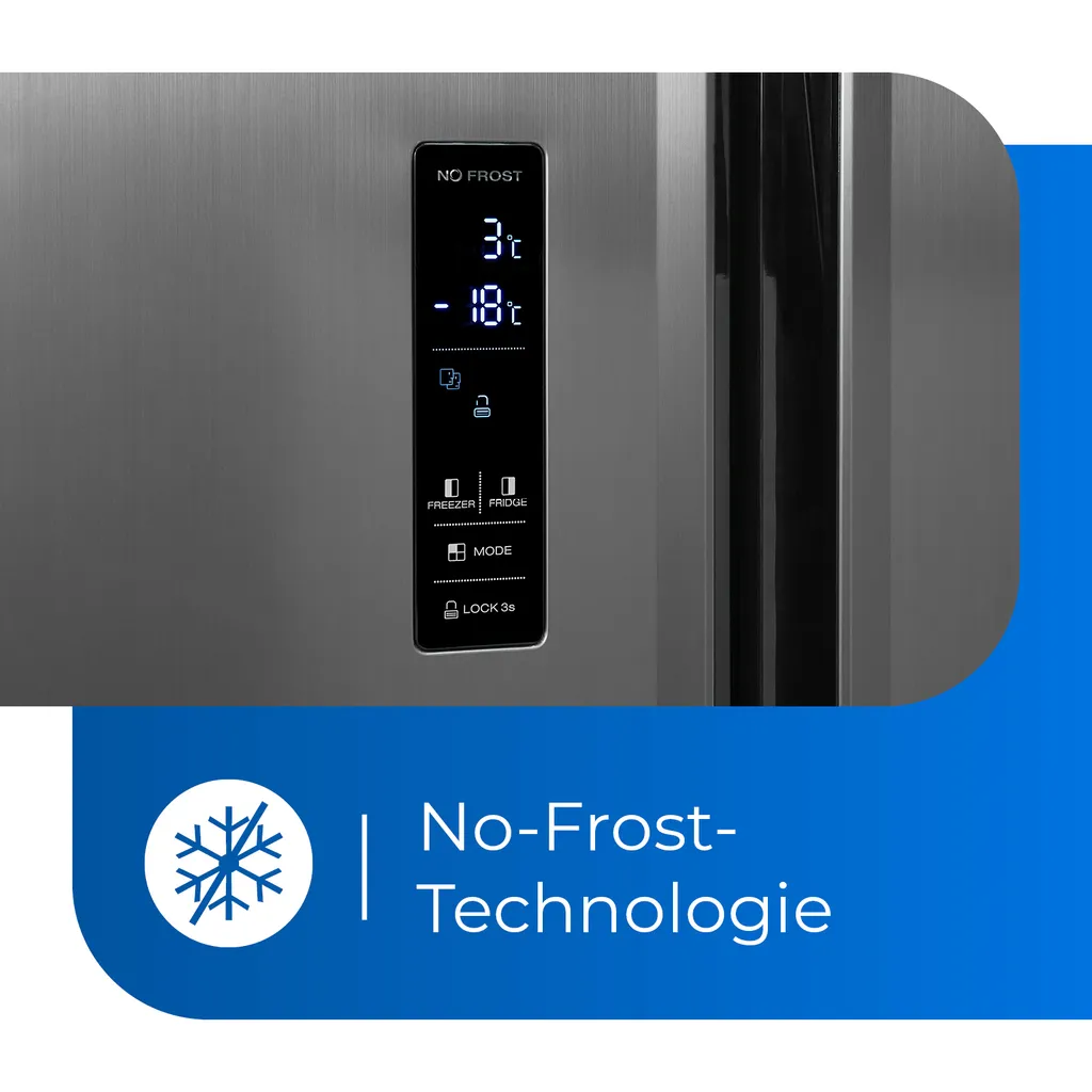 Exquisit Side-by-Side SBS135-040F Inoxlook-az | Standgerät | 436 L Volumen | Inoxlook-Dunkel – Bild 5