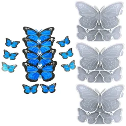 Qiangzhipow 3 Stück Gießform Schmetterling Silikonform DIY Mold Silikonharz Epoxid Form Für Partydeko