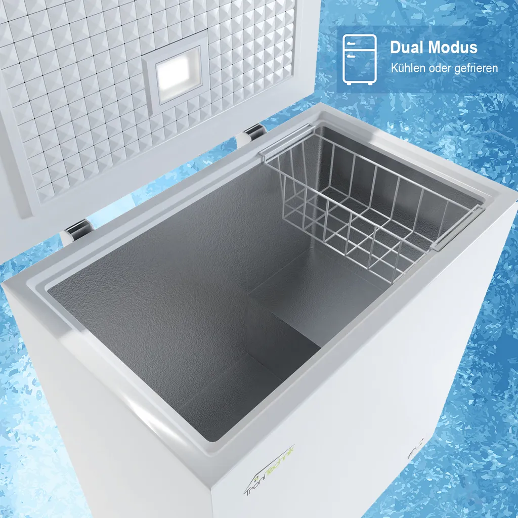 TroniTechnik Gefriertruhe Kühltruhe Kühlfach 210L Abschließbar Mit Korb Und Schloss – Bild 3