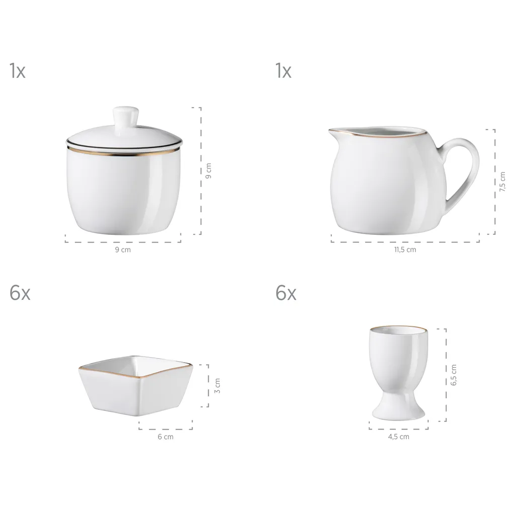 Maeser Mäser 931735 Kombiservice Professional Dining Für 6 Personen, Porzellan, Weiß (1 Set, 24-teilig) – Bild 11