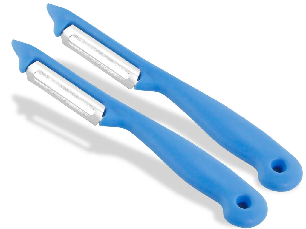 InstrumenteNRW Sparschäler 2er Set Schäler Obst Gemüse Mit Rostfreier Scharfer Pendelklinge Universalschäler Für Rechts Und Linkshänder Allzweckschäler Zum Schälen Von Obst Gemüse Spülmaschinen Geeignet Blau