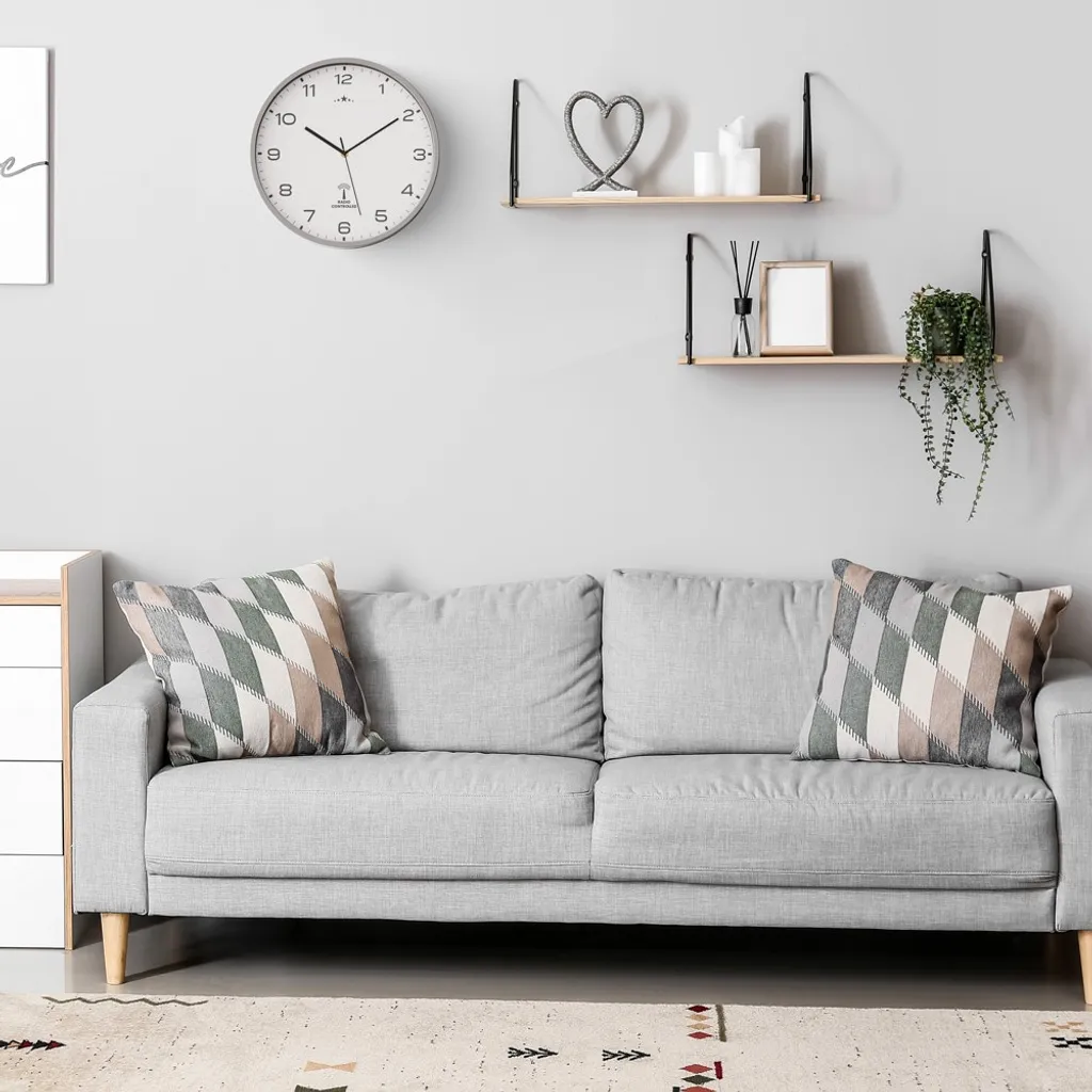 Monzana Wanduhr Funk Automatische Zeitumstellung Geräuscharm Quarzuhrwerk Analog 31cm Indoor Funkuhr Uhr Modern Weiß Silber – Bild 5