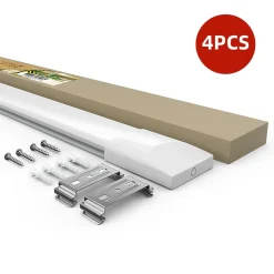 4er Anten LED Feuchtraumleuchte Flache (3CM Höhe) 60CM 18W Neutralweiß 4000K, Led Röhre"Reihenschaltung" Werkstattlampe IP65