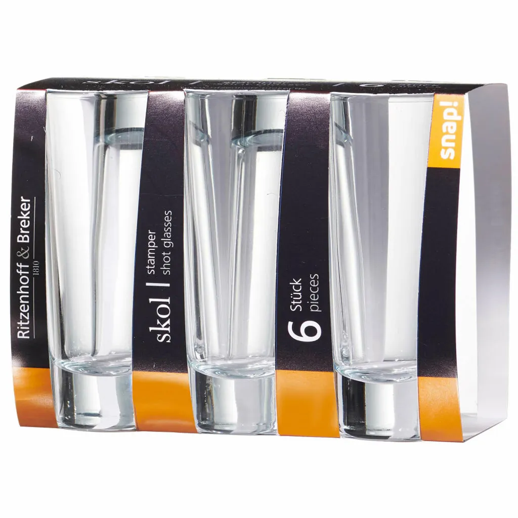 Snap By R&B Ritzenhoff & Breker Stamper Skol 6er Set, Schnapsglas, Becher, Glas, Klar, 65 Ml, 811667 – Bild 2