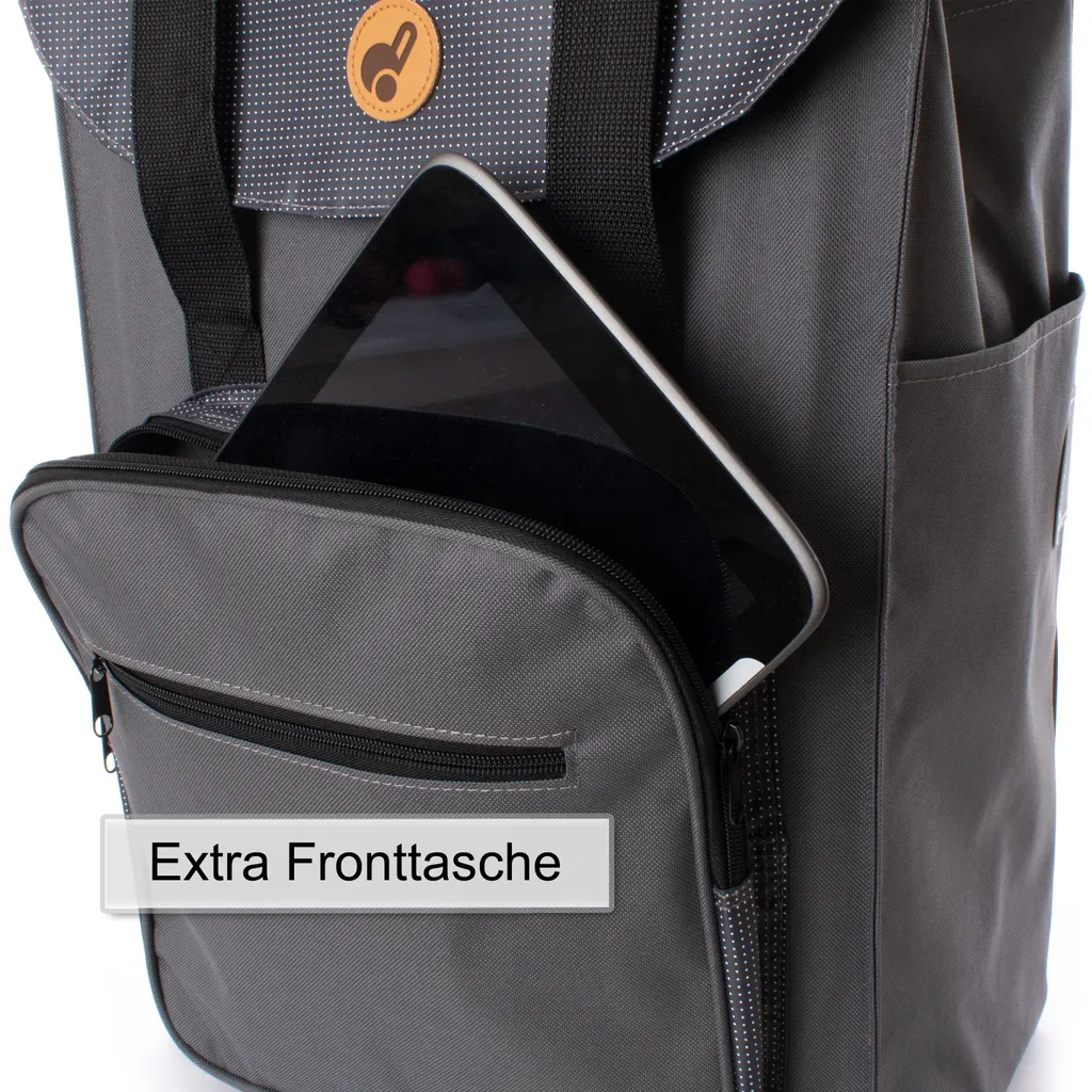 Andersen Shopper Royal Alu Klappbar Mit Metallspeichen-Rad Ø 25 Cm Und 45 Liter Tasche Wismar Silbergrau Mit Kühlfach – Bild 5