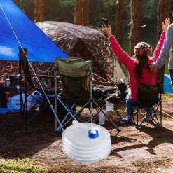 Qiangzhipow 3L Faltbarer Wasserkanister Mit Hahn Haltegriff Wassertank Wassereimer Wasserbehälter Für Camping Wandern Angeln Picknick Grillen