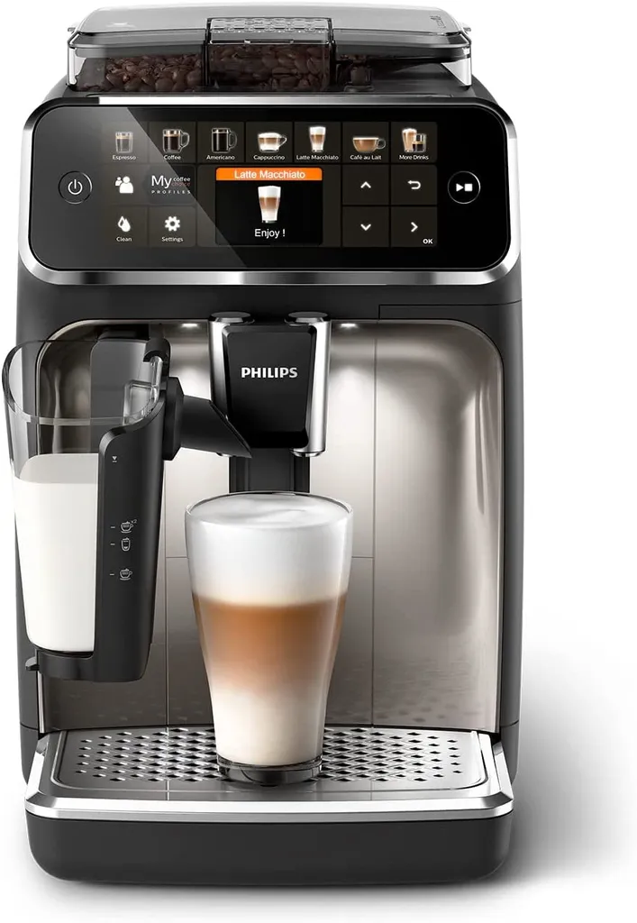 Rubies Does Not Apply Philips Series 5400 Kaffeevollautomat – Lattego Milchsystem, 12 Kaffeespezialitäten, Intuitives Display, 4 Benutzerprofile, Chrom (EP5447/90), Chrom / Einzigartig – Bild 7