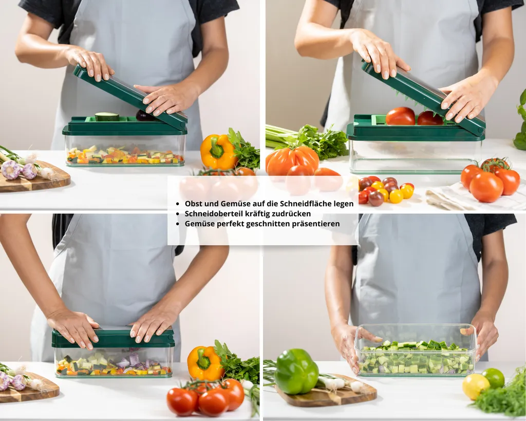 Genius Nicer Dicer Exclusive Gemüseschneider 6tlg Zubehör-Set Mit Reibe + Hobel; A34290 – Bild 3