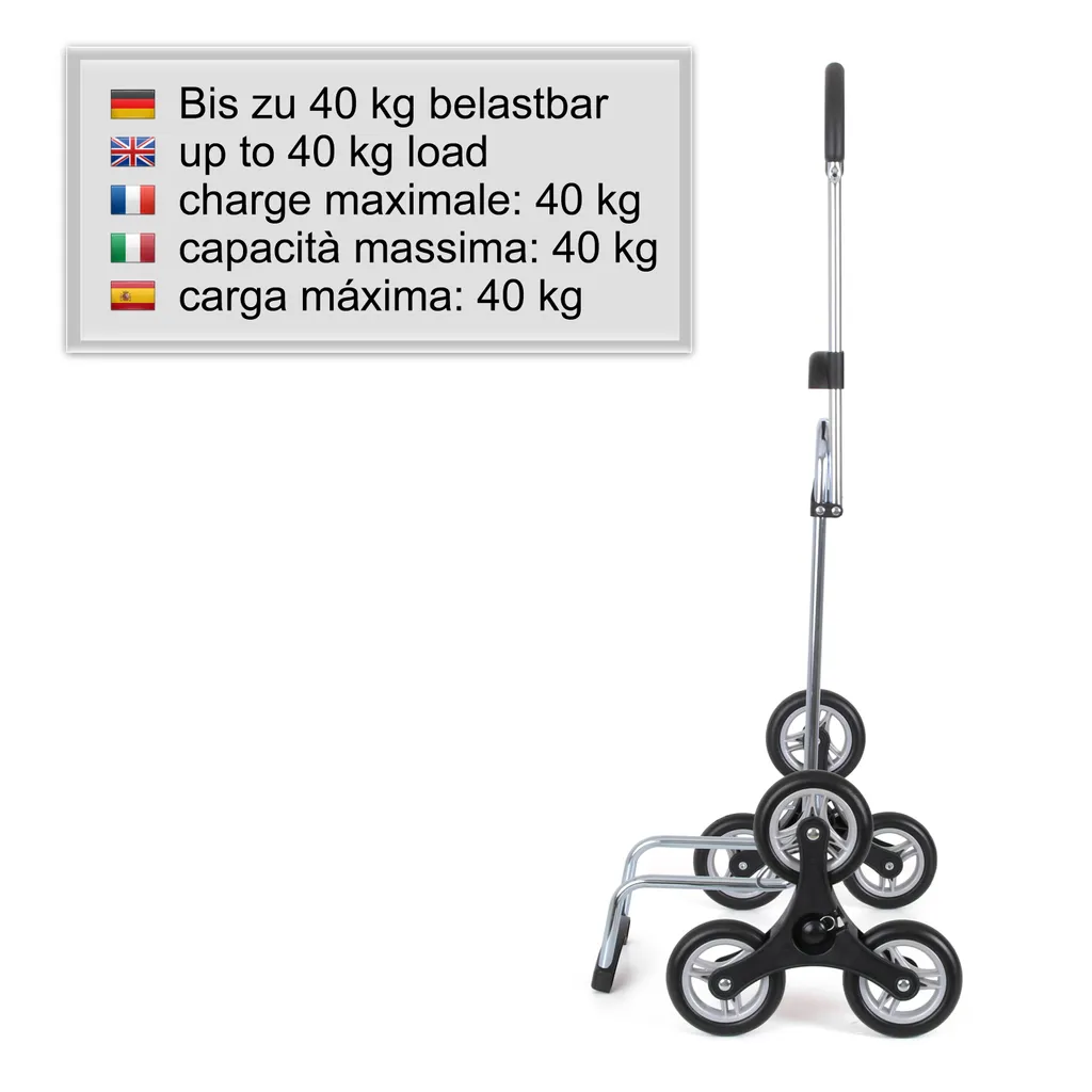 Andersen Shopper Treppensteiger Scala Stahl Mit Rad Ø 3 X 13cm Und 41 Liter Tasche Dots Blau Mit Kühlfach – Bild 4