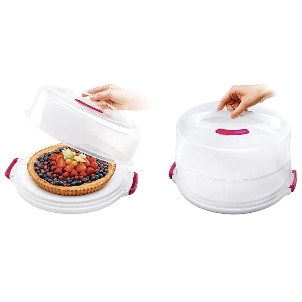 Metaltex Tortenbehälter ø36cm Höhenvers, Transparent/rot/weiß – Bild 2