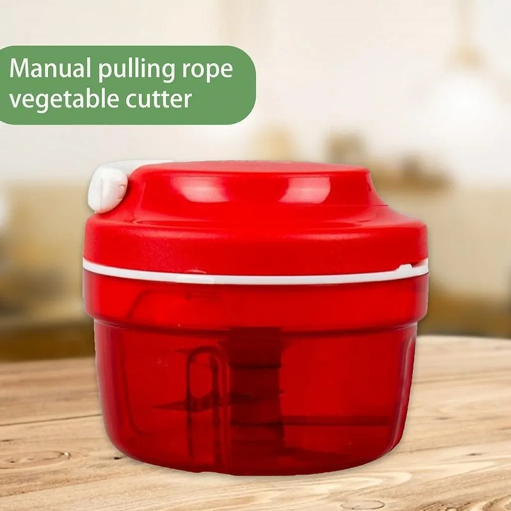 Stretoey Zerkleinerer Gemüseschneider Universal Obst Fleisch Zwiebelschneider Zwiebeln Manuelle Gemüseschneider(Rot)