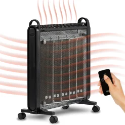 AREBOS Mica Konvektor 2000 W | Wärmewellenheizer | Elektroheizung | Konvektor-Heizung | Mobile Elektroheizung Energiesparend | Leise Heizung | Mobiler Elektro Heizlüfter Mit 2 Heizstufen | Schwarz