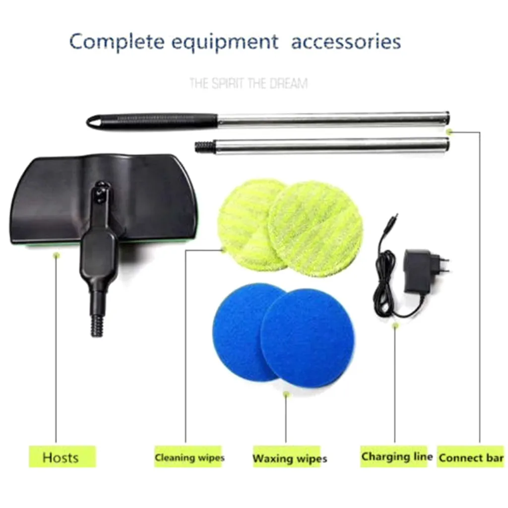 Jefety 5 In 1 Floating Mop,Kabellos Rotierender Reinigungsmopp,Saugfähige Wischmops,Wiederaufladbarer,Mit Zwei Spinnköpfen,Sechs Mikrofaser-Pads Wischmops – Bild 3