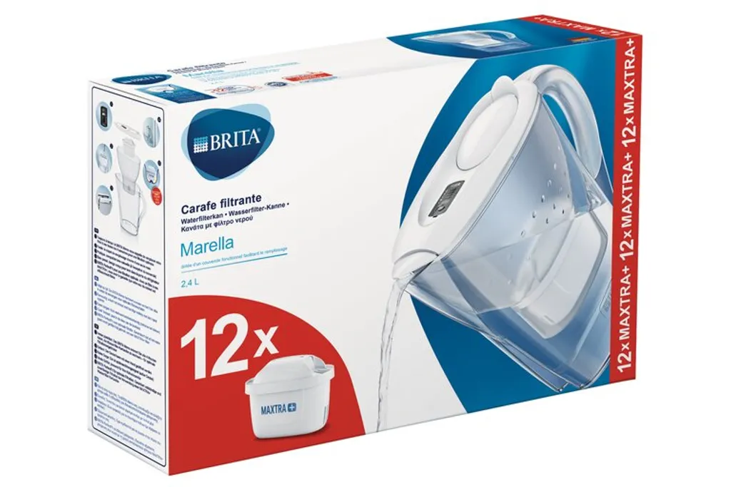 BRITA Wasserfilter Marella Weiss 2,4L & 12 Maxtra+ Kartuschen Filter (1er Pack) – Bild 11