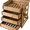 NATIV HAUSHALT Obsthorde, Holz, 4 Schubladen, Gemüsehorde, Aufbewahrung