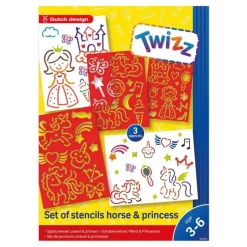 Twizz Schablonenset Pferd Und Prinzessin 25 Cm Rot