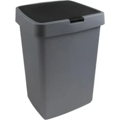 Sunware Mülleimer, Abfalleimer, Kunststoff, Grau/schwarz, 25l, Eckig, Höhe:42cm